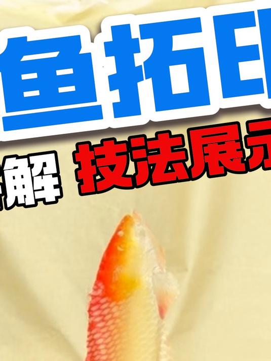 拓印红鲤鱼，重点讲解，技法展示