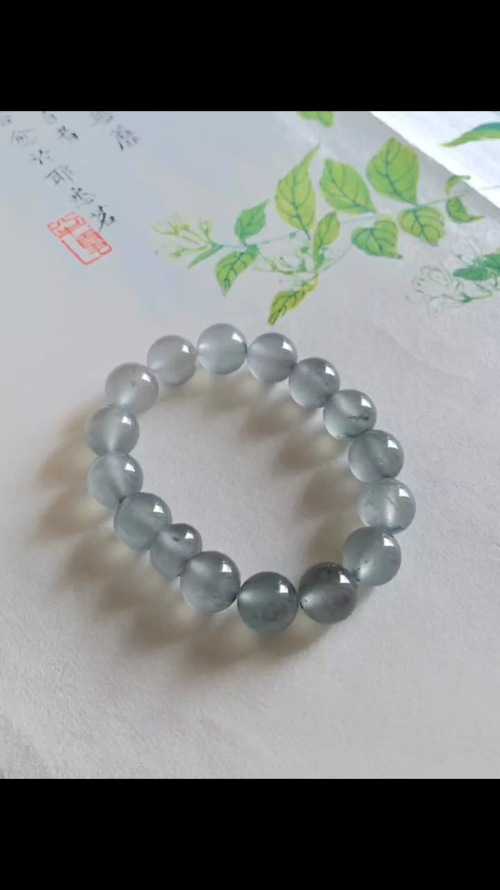 高冰黑珠串,高品质的翡翠乌鸡种珠串,自带水墨丹青意境