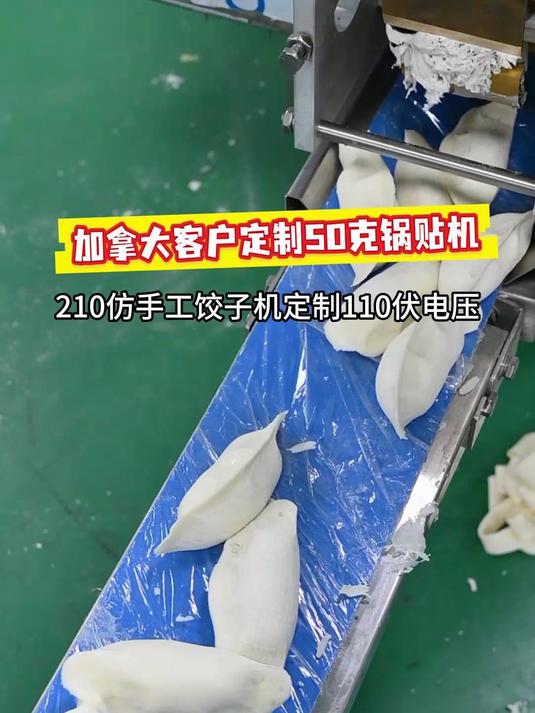 加拿大客户定制110伏50克锅贴饺子机,大小均匀,规格一致