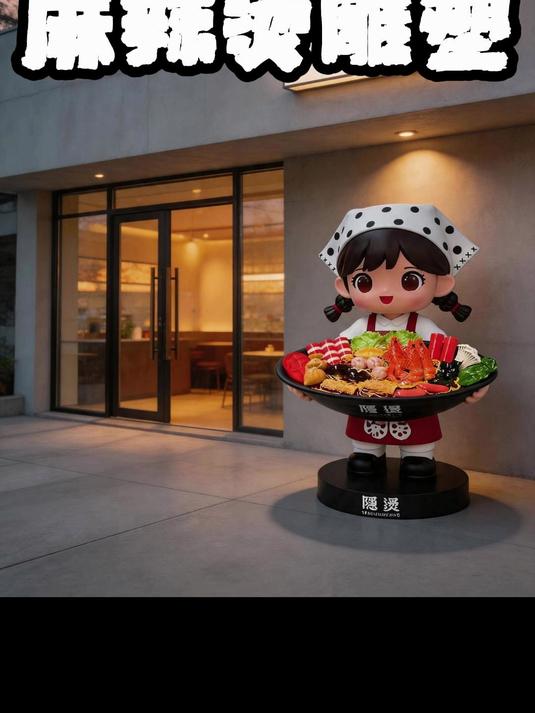 麻辣烫探店|门头雕塑比菜品还吸睛!#雕塑厂家##麻辣烫雕塑火了##门头雕塑太炸了##玻璃钢
