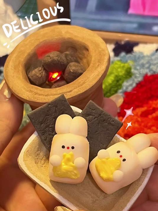 跟我一起做烤年糕吧 #树脂粘土#粘土 #手工