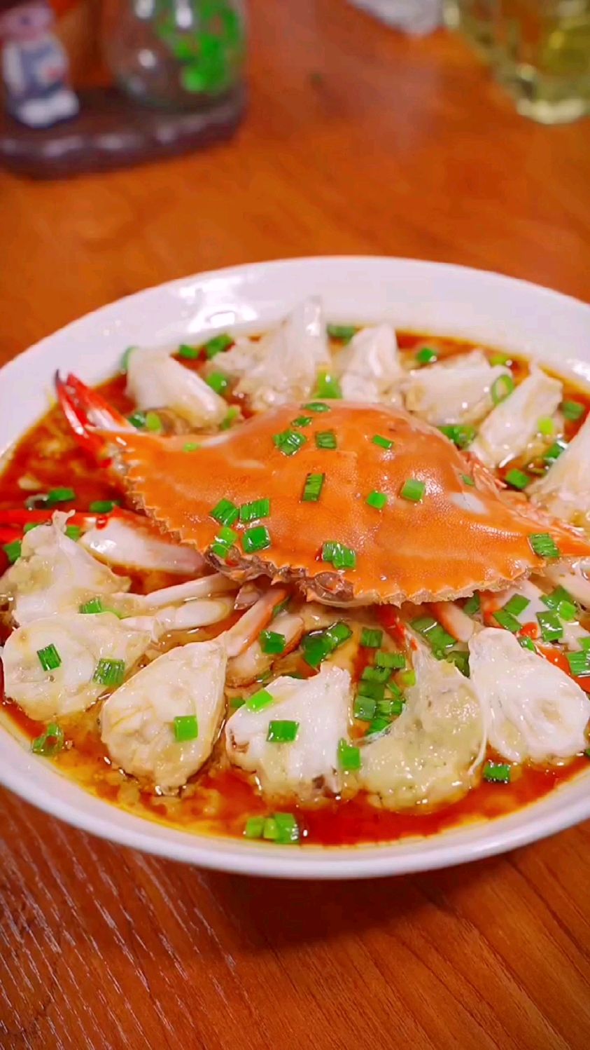 梭子蟹蒸肉沫
