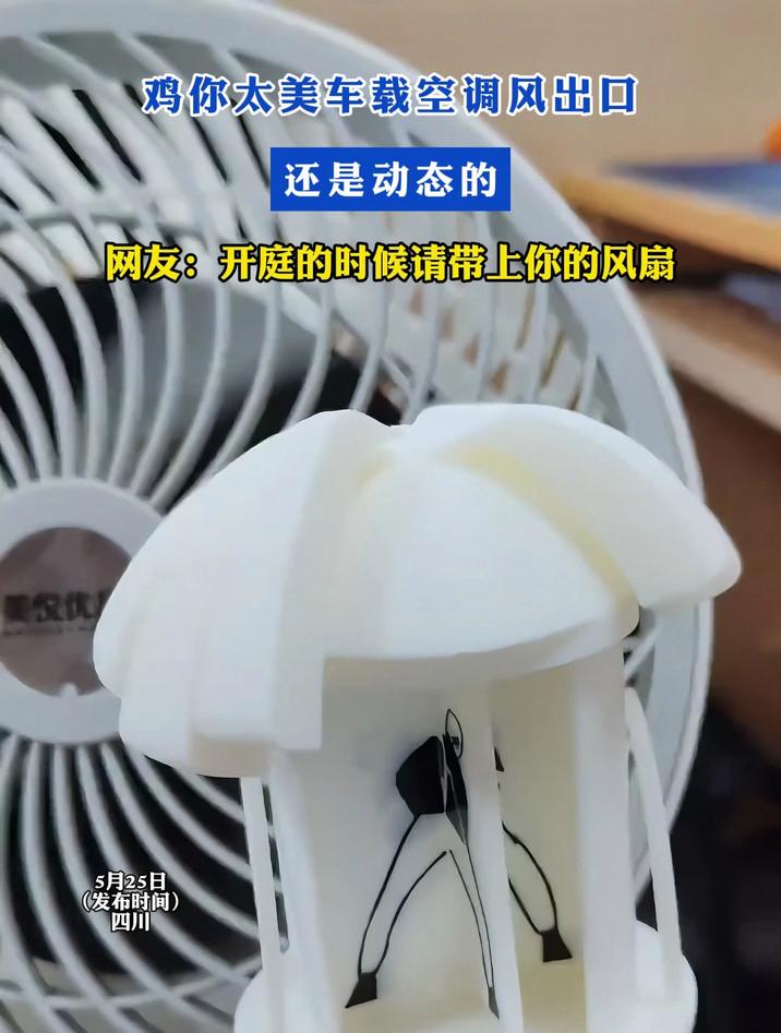 鸡你太美车载空调风出口,还是动态的!网友:开庭的时候请带上你的风扇