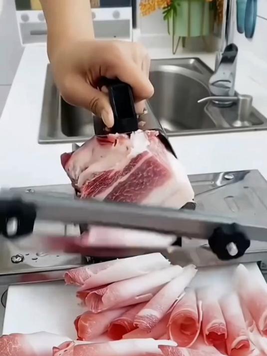 粉丝福利价!多功能不锈钢切片机!有了它自己在家切肉卷方便多了