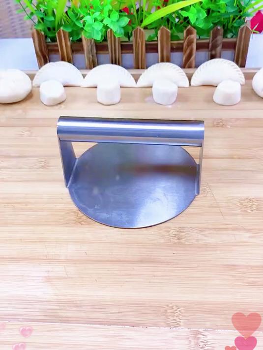 食品级不锈钢压饼器！家用做手抓烧饼、铁板鱿鱼超顺手