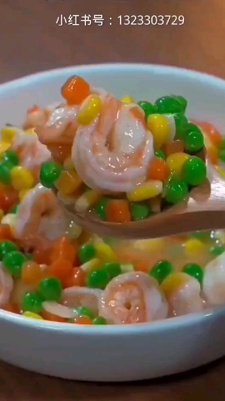 分享美食青菜炒虾仁做法