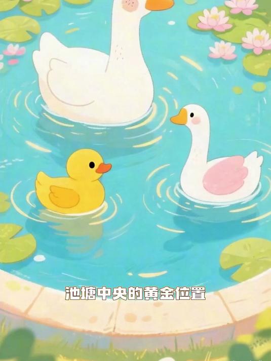 鸭子和鹅为了争池塘的最佳游泳位