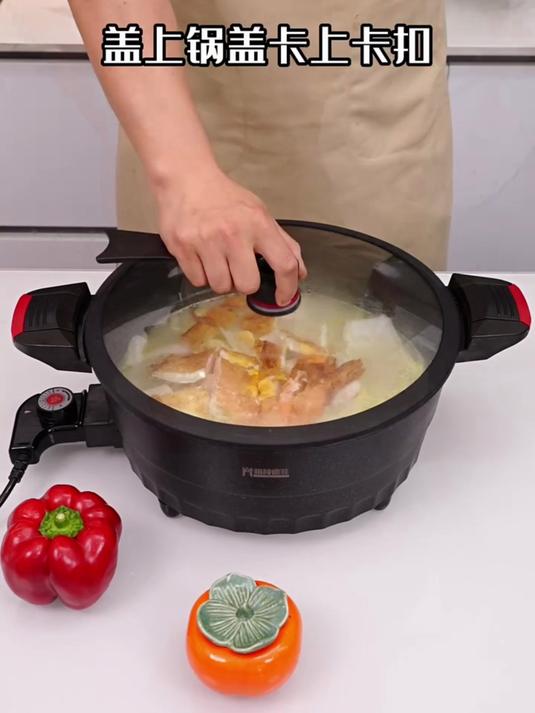 德国品质电微压锅：家用大容量蒸煮一体，一锅搞定全家餐