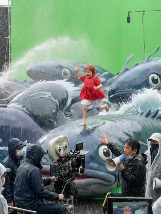 《悬崖上的金鱼公主》真人版现场实拍画面!