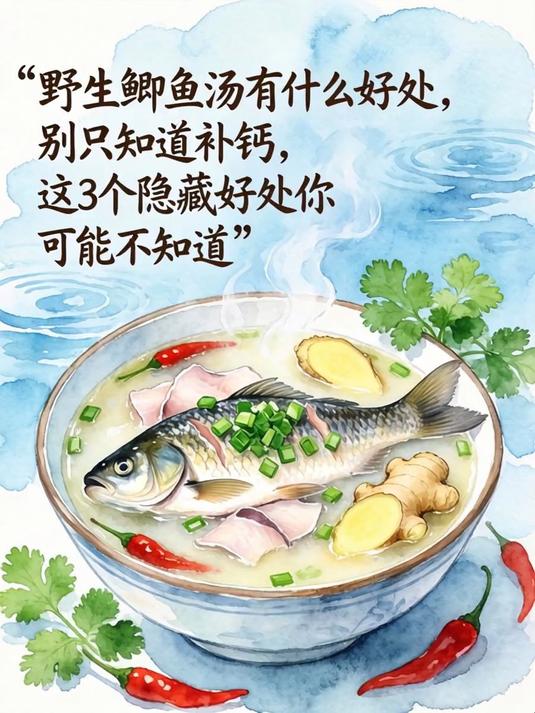 野生鲫鱼汤有什么好处,别只知道补钙,这3个隐藏好处你可能不知道