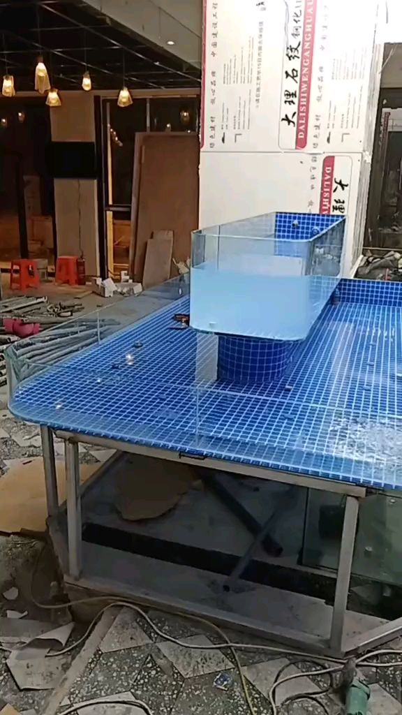 #海鲜鱼缸 《淼深水产设备》海鲜池制作-生鲜超市鱼缸-饭店海鲜池-超市鱼缸-酒店鱼缸