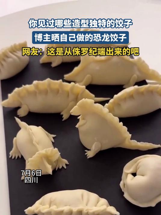 你见过哪些造型独特的饺子博主晒自己做的恐龙饺子?