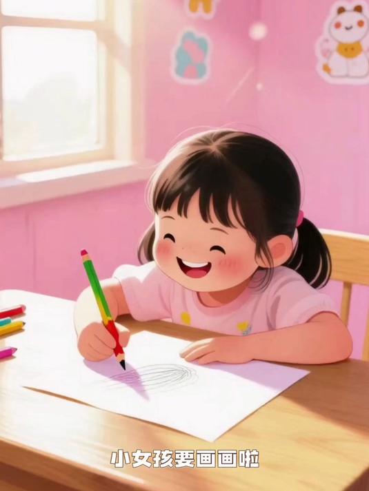 画了佩奇一家人