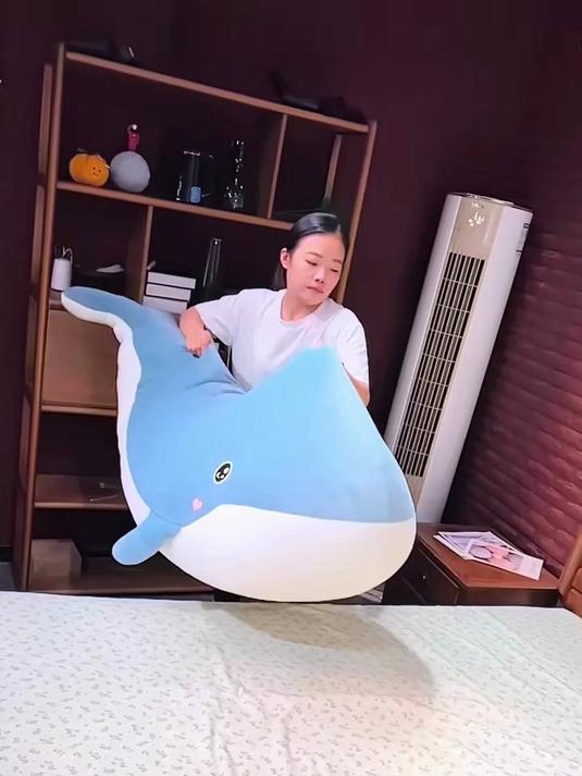 超软鲸鱼!大号毛绒抱枕公仔睡觉神器