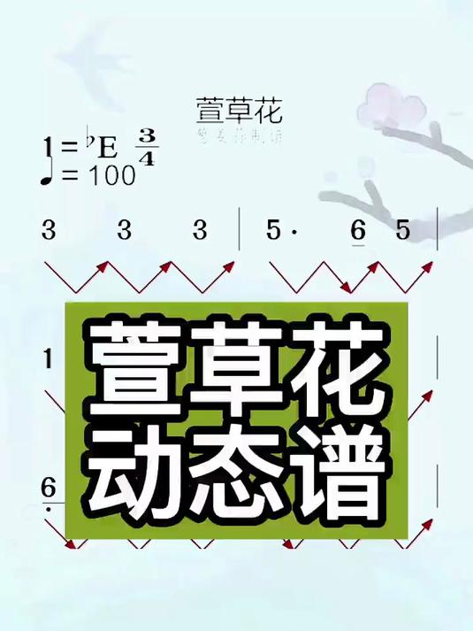 动态简谱《萱草花》带练 动态简谱《萱草花》带练#我要上热门#