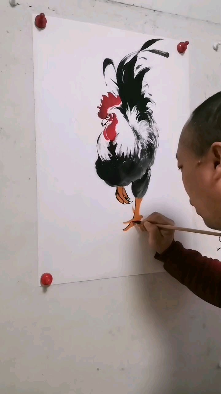 王兴民～国画公鸡:写意作品