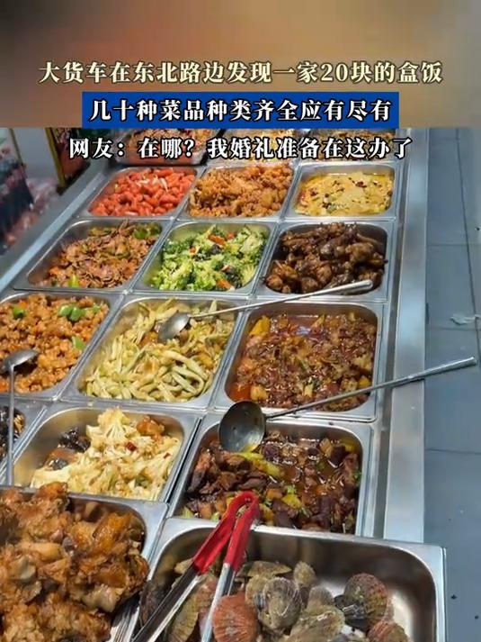 大货车在东北路边发现一家20块的盒饭,几十种菜品种类齐全应有尽有#金榜同行时#