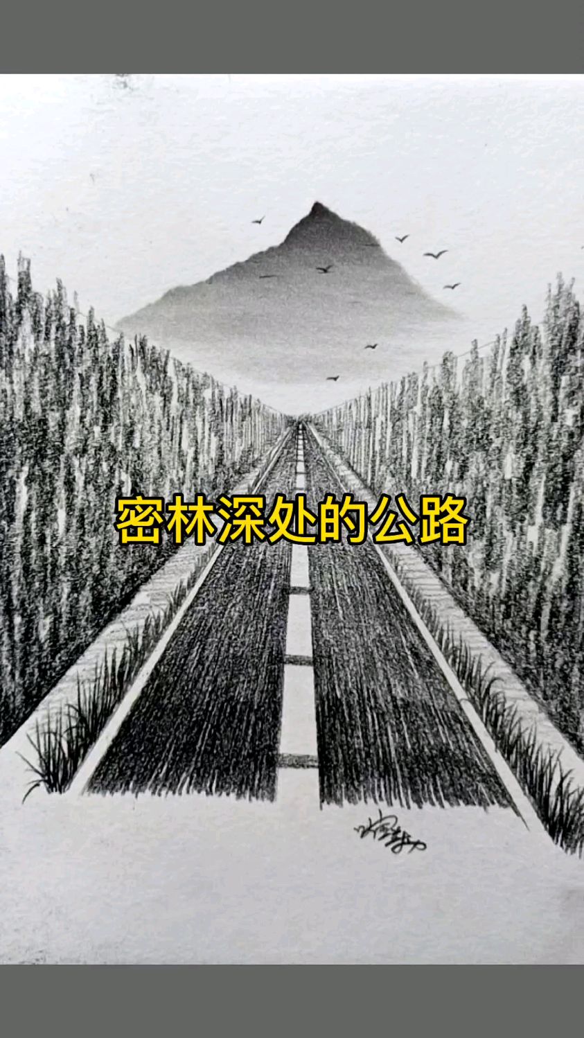 适合新手画的风景素描绘画,满满的爱