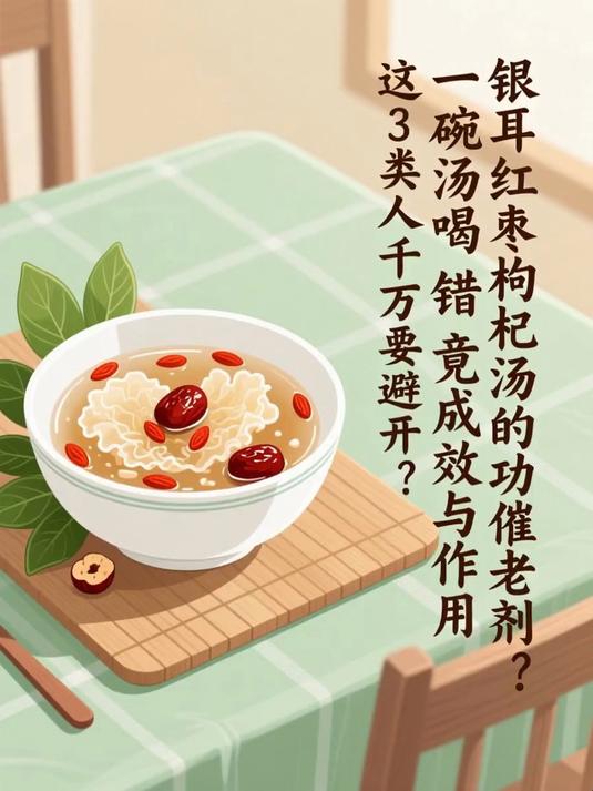 银耳红枣枸杞汤的功效与作用,一碗汤喝错竟成催老剂?这3类人千万要避开!#健康扬帆季#
