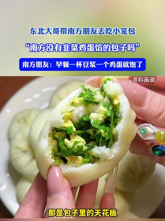 南方没有韭菜鸡蛋馅的包子吗?南方朋友:早餐一杯豆浆一个鸡蛋