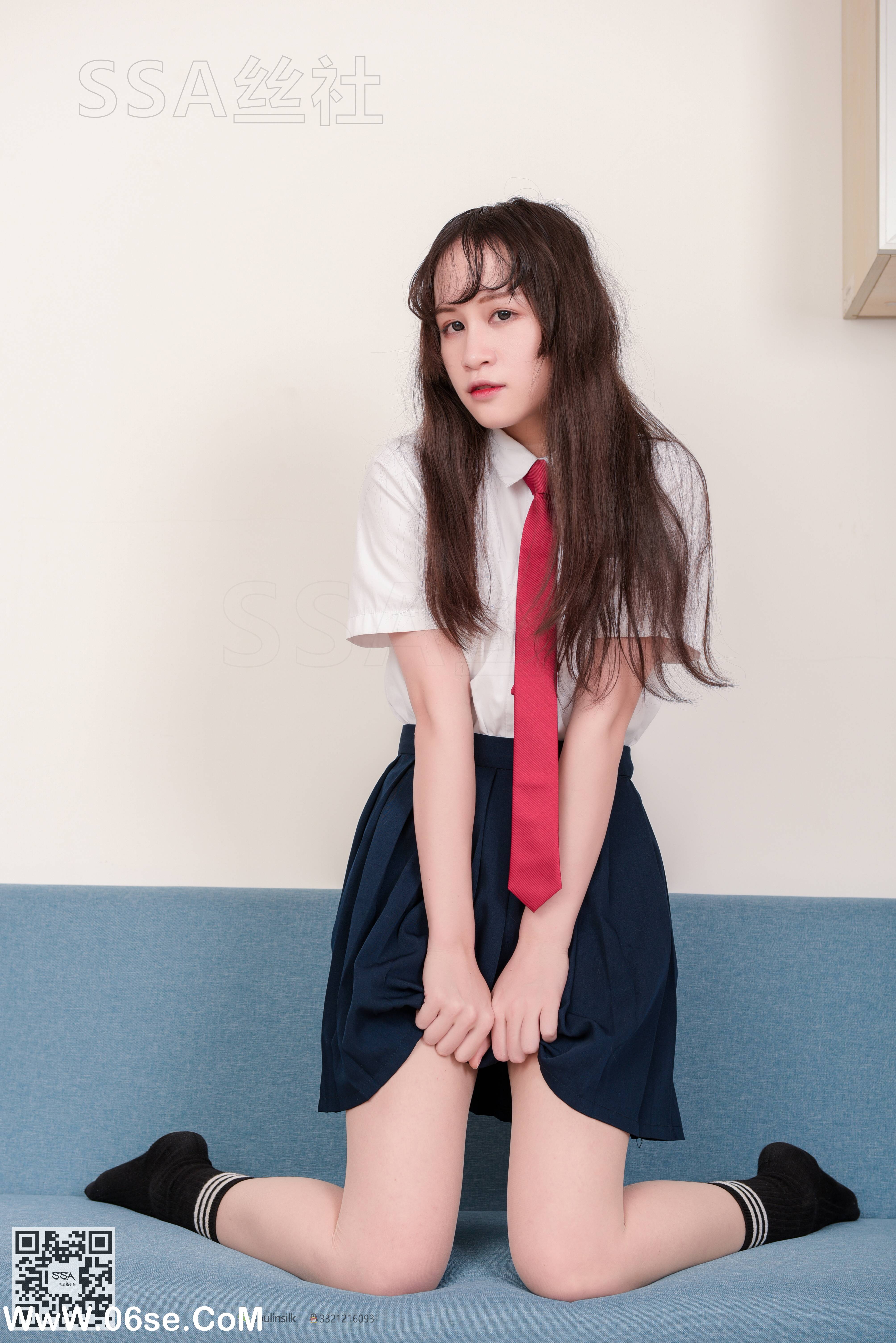图片[102]-[SSA丝社] NO.141 丹丹 JK制服黑色半膝袜肉丝穿搭示范[133P2.09G]-六色网
