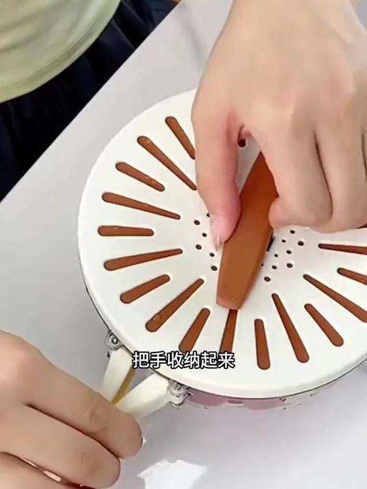 映调奶油风果蔬沥水篮家用创 意多功能防溅水带手柄水果篮