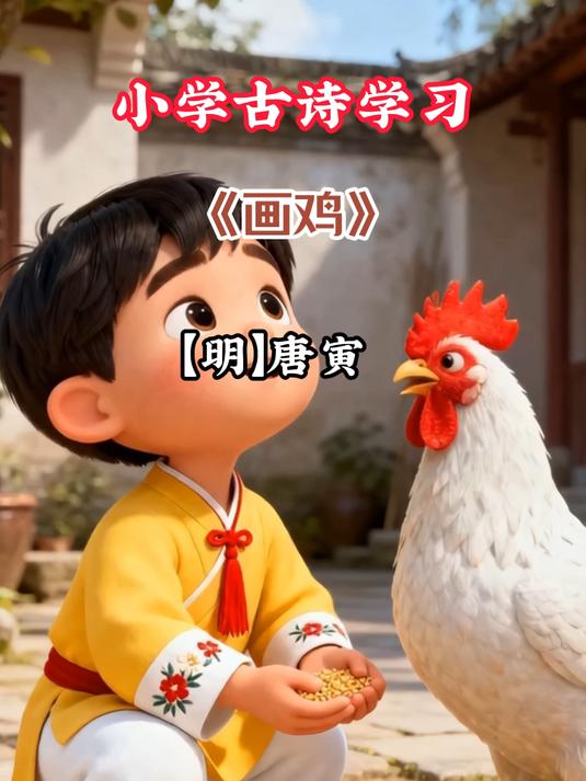 小学四年级《画鸡》跟读解析学习，明白诗人情怀