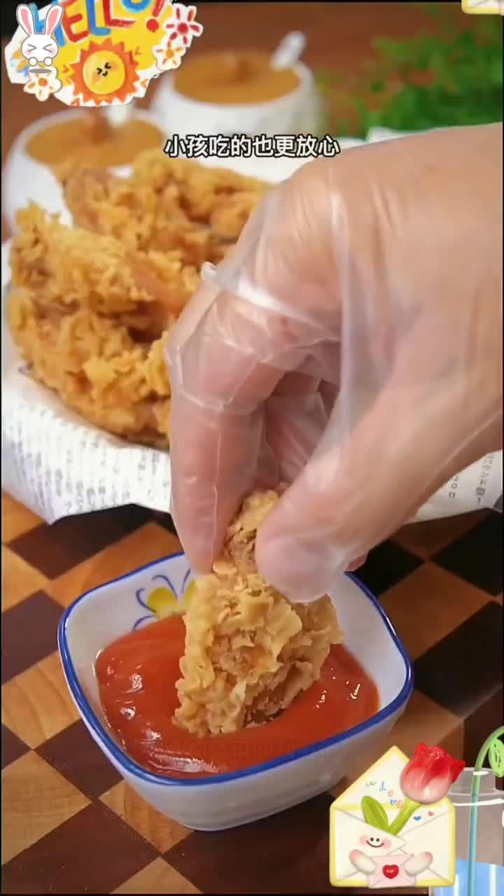 油炸酥脆的鸡骨粉……