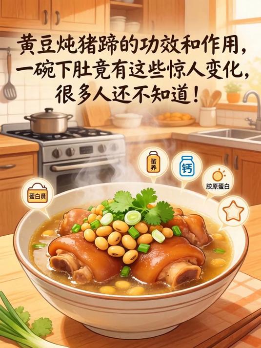 黄豆炖猪蹄的功效和作用,一碗下肚竟有这些惊人变化,很多人还不知道!