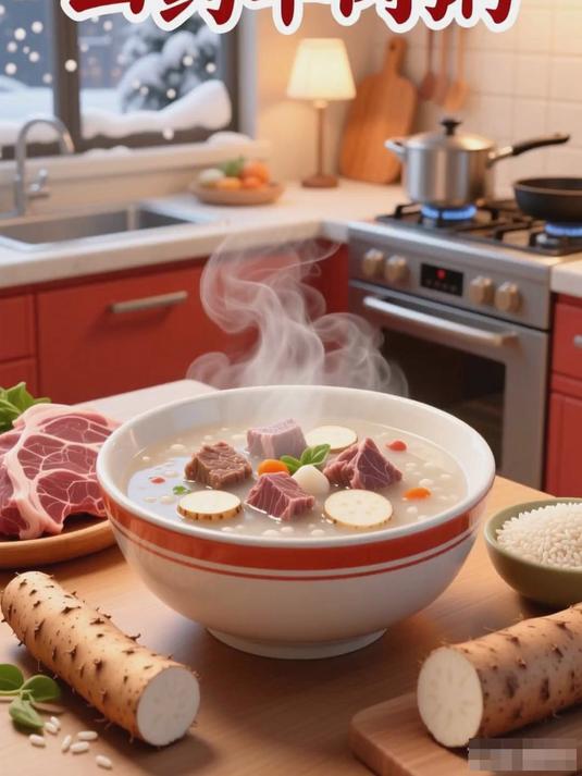 冬季食山药羊肉粥驱寒助长寿