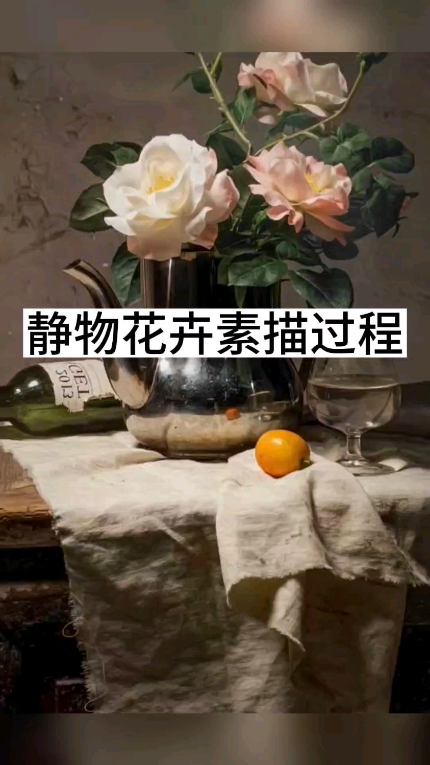 素描静物花卉步骤教学