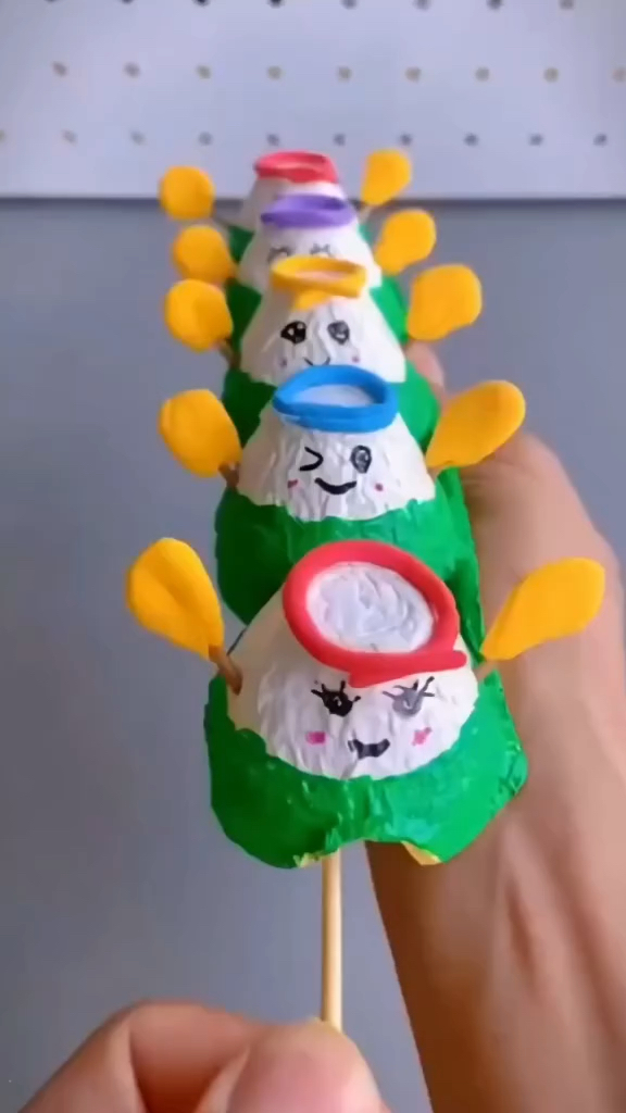 会动的蛋壳小人手工diy