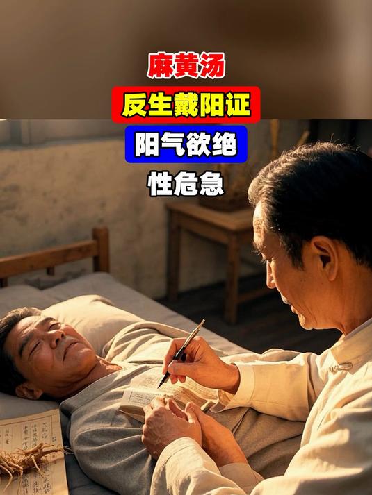 麻黄汤,反生戴阳证,阳气欲绝,性危急,借体温逼汗,巧回阳