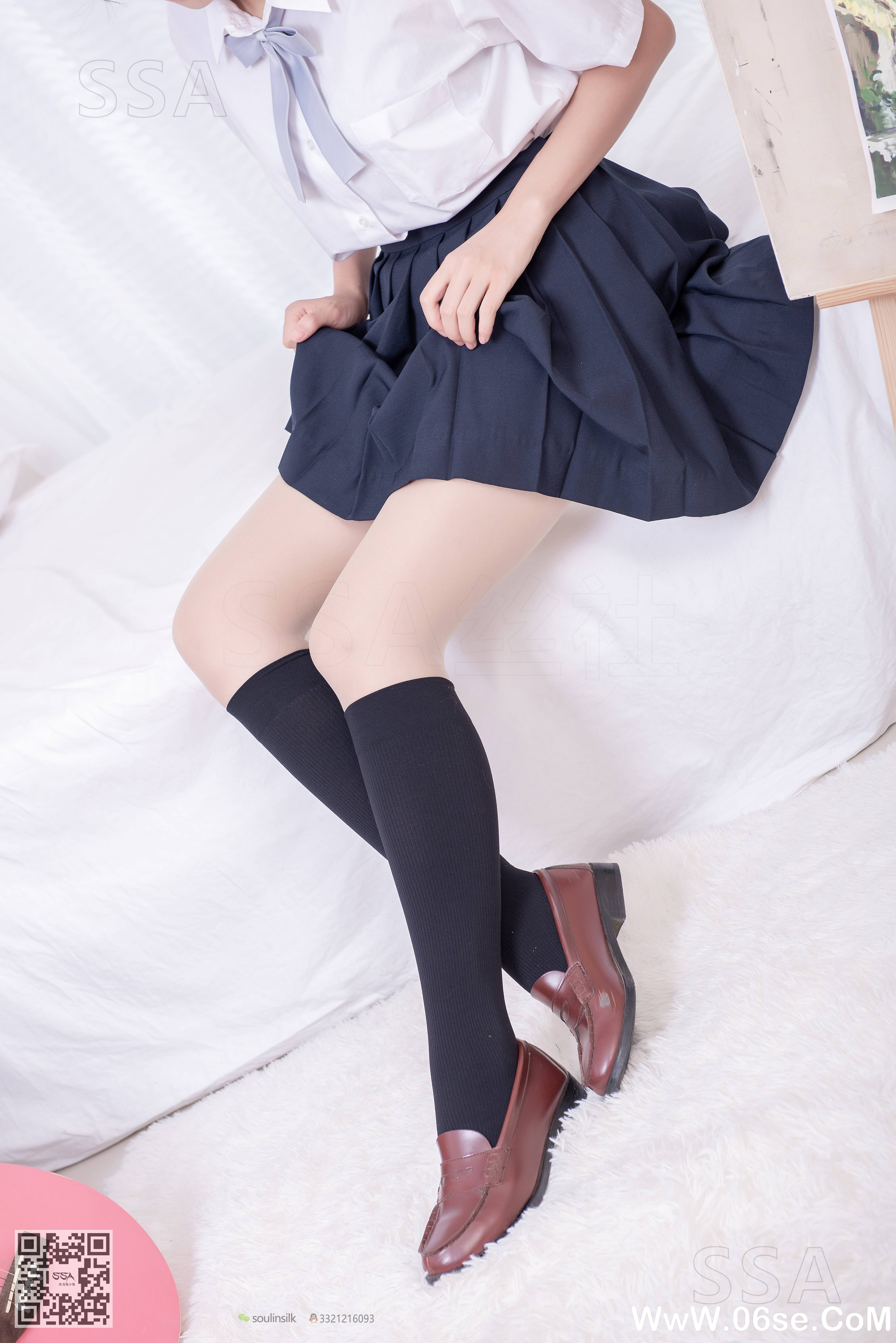 图片[6]-[SSA丝社] NO.181 小佩 酒窝少女JK制服肉丝黑袜穿搭示范[135P1.44G]-六色网