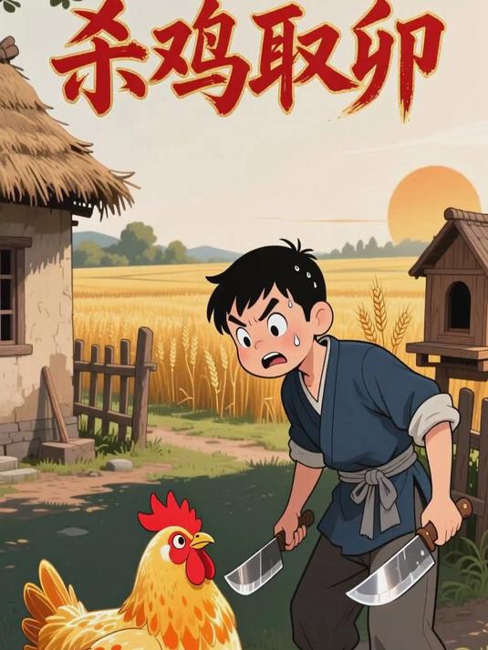 杀鸡取卵告诉我们：不要为了追求眼前的短期利益，而损害或牺牲