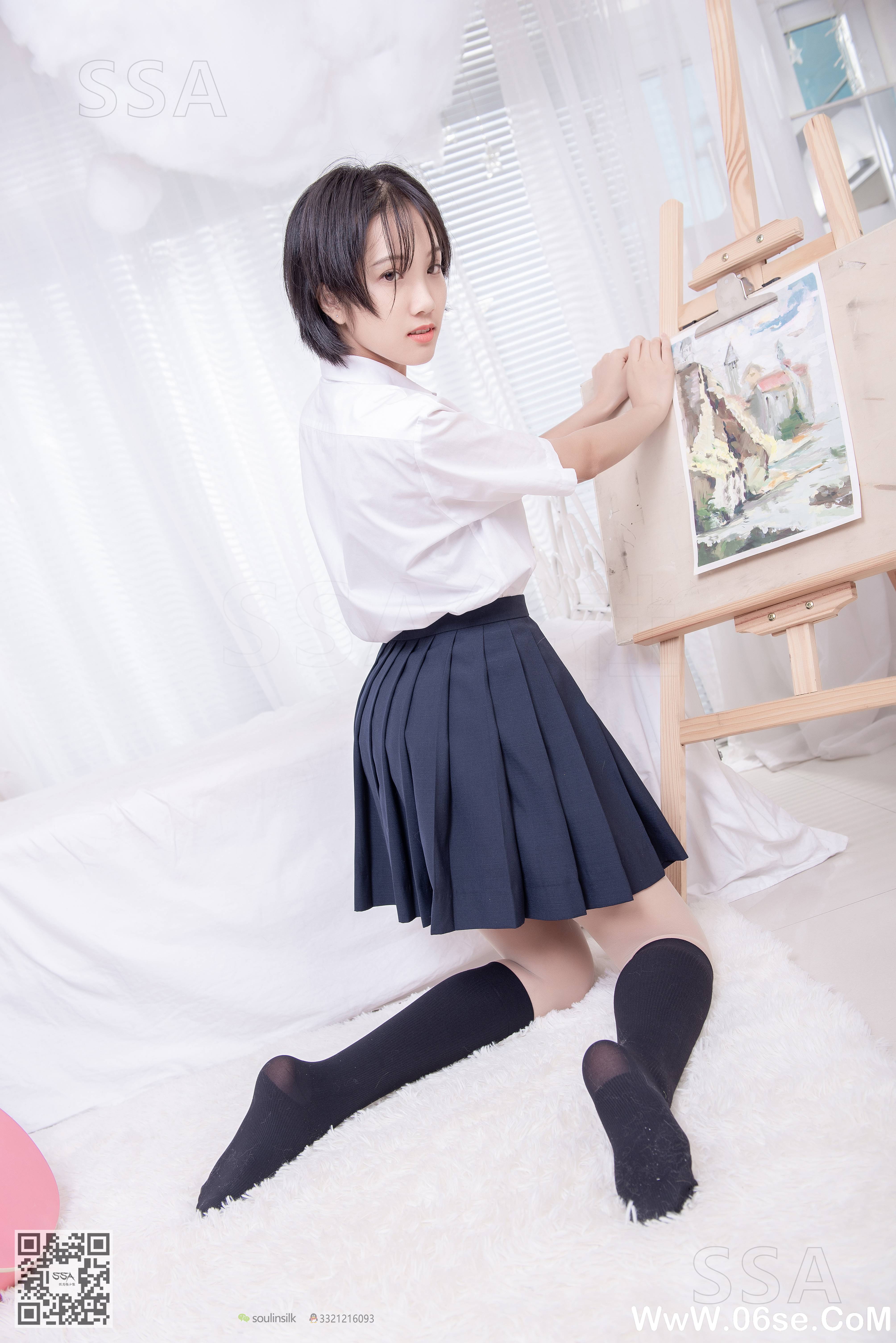 图片[40]-[SSA丝社] NO.181 小佩 酒窝少女JK制服肉丝黑袜穿搭示范[135P1.44G]-六色网