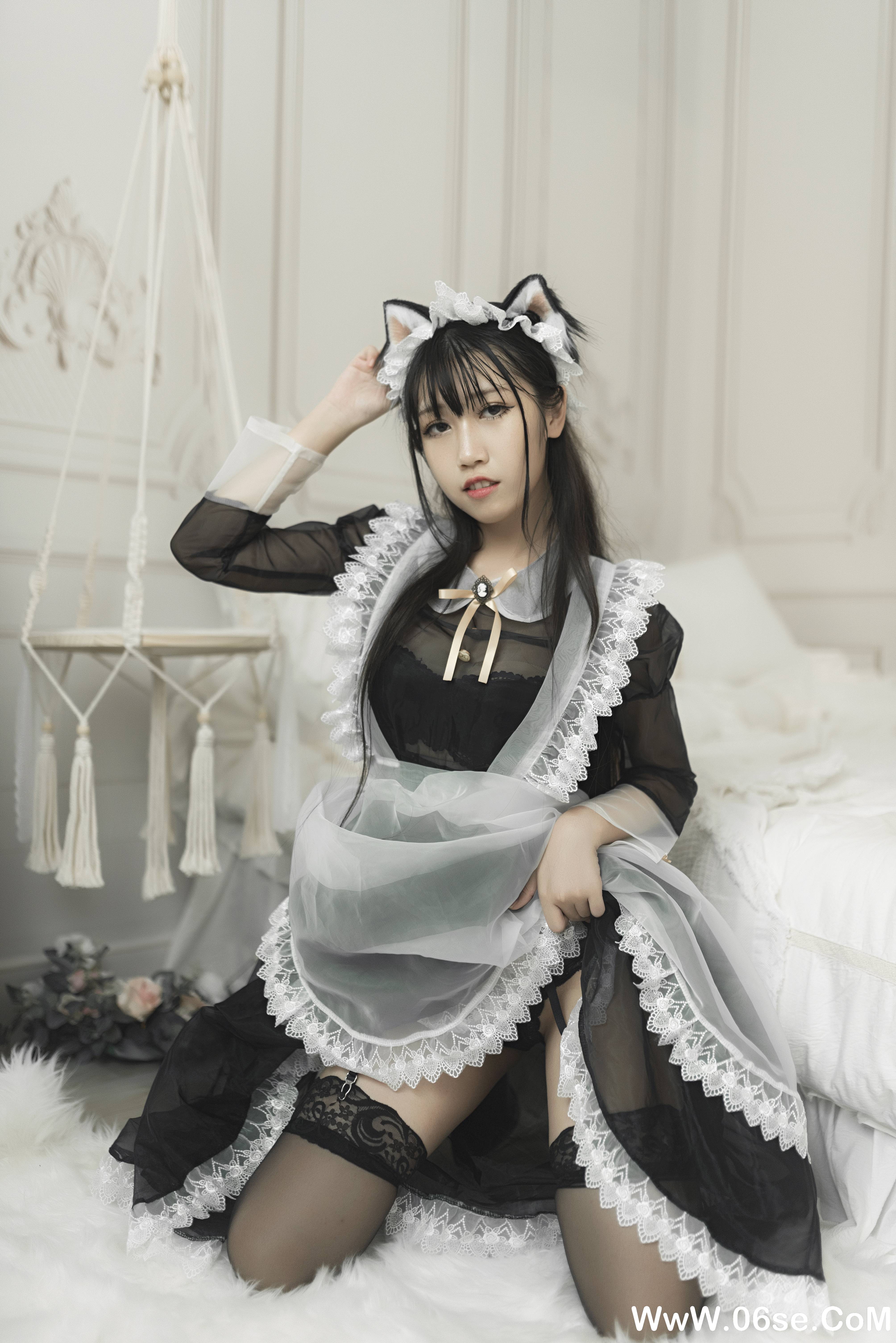 图片[48]-不呆猫 NO.013 — 透明黑丝女仆[50P648M]-六色网