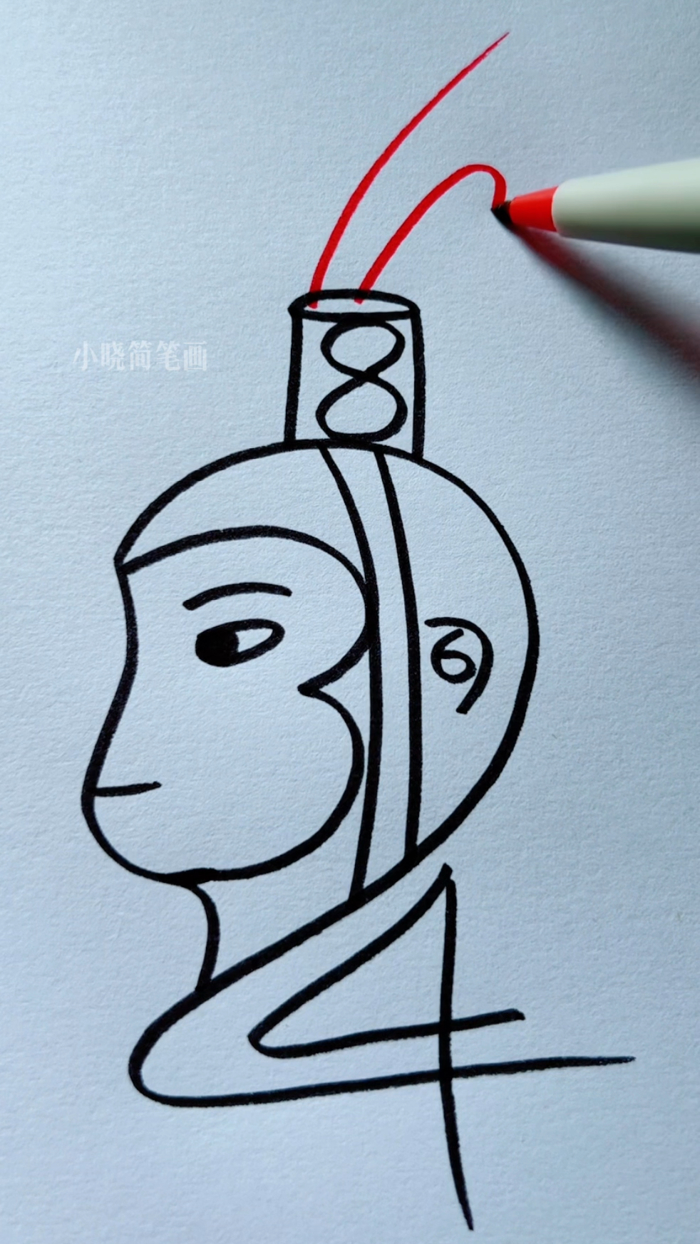 用数字1-12画孙悟空