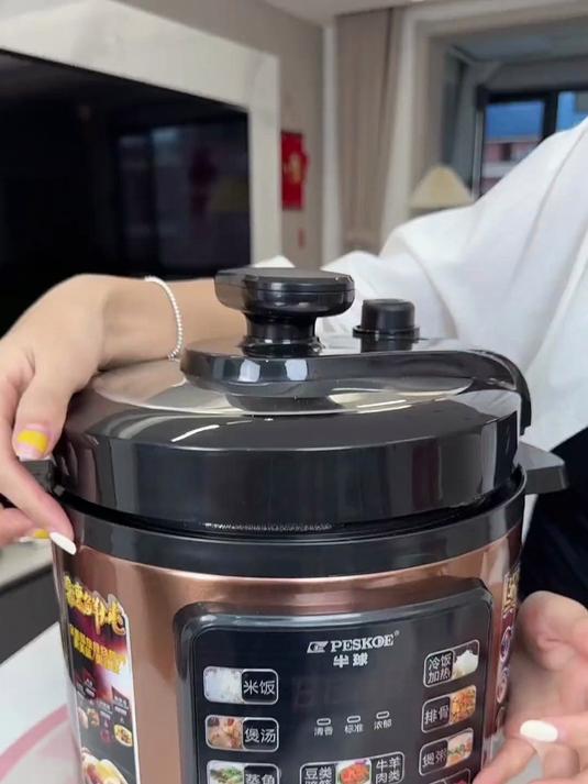 6L大容量电压力锅来了,操作简单方便,一锅双胆煮饭煲汤炖肉!