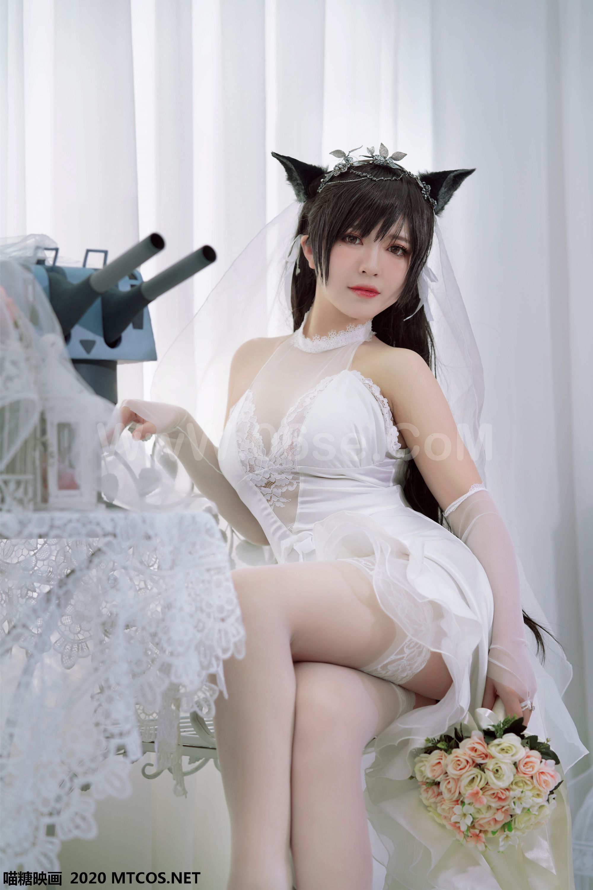 图片[19]-[MTCos] 喵糖映画 Vol.115 半半子 婚纱爱宕-六色网