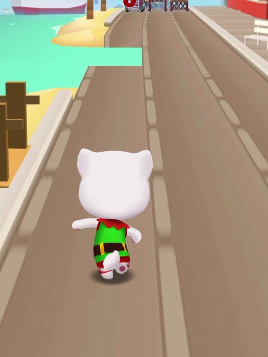 汤姆猫跑酷,我的白猫跑好快啊!