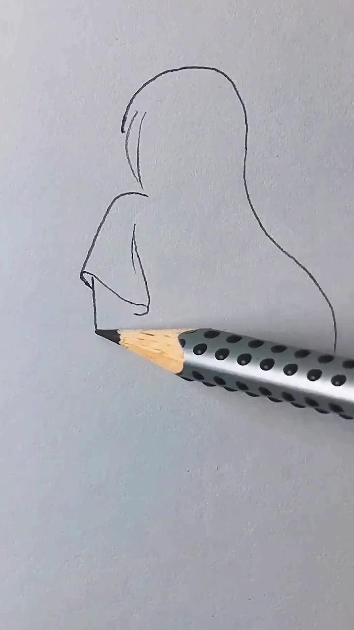 女子侧身简笔画简笔画 美术