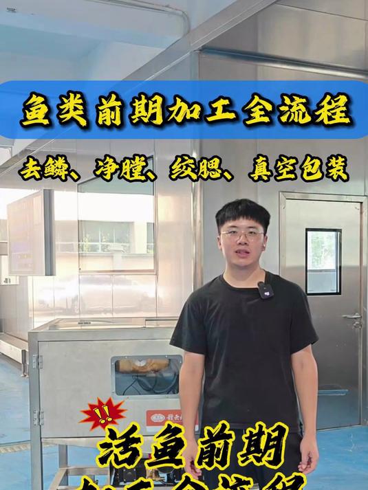 大型水产加工中心,活鱼前期处理全流程解析,高压去鱼鳞机,高压