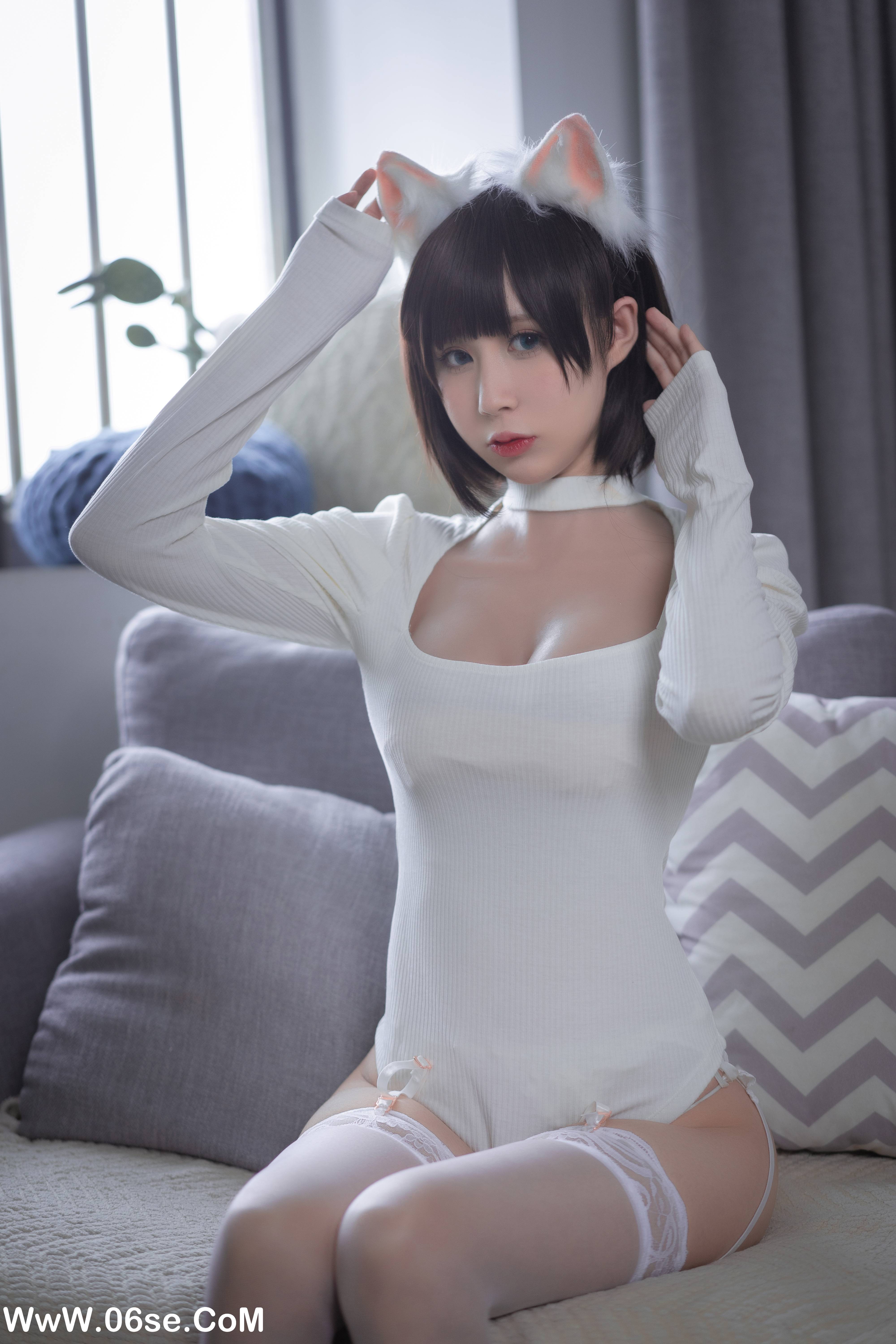 图片[2]-西园寺南歌写真 NO.003 – 白猫白色连体衣[30P121M]-六色网