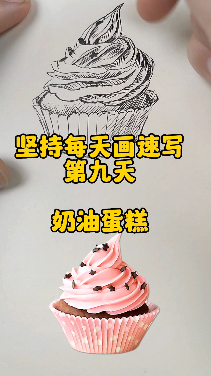 坚持每天画速写|第九天奶油蛋糕