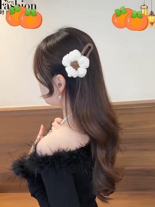 这个毛线花朵鸭嘴夹真的是手残姐妹的天菜呀!