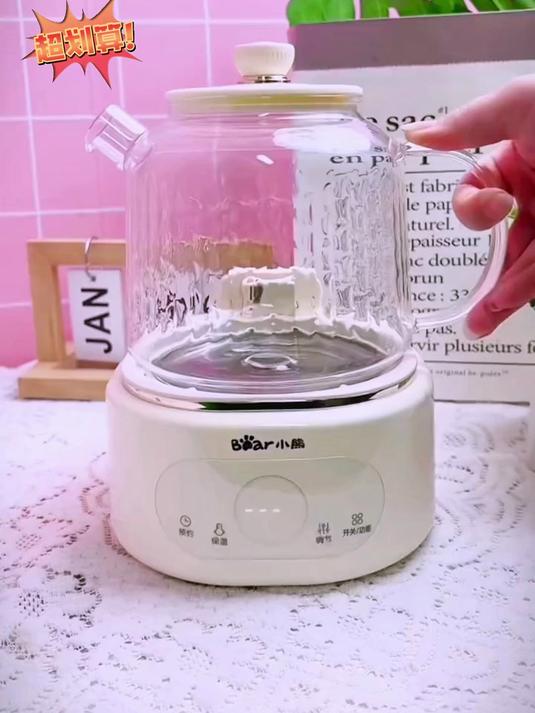 小熊全玻璃养生壶煮茶家用母婴多功能恒温壶炖煮壶烧水壶煎药壶