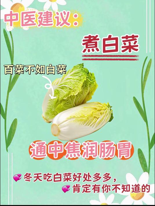 煮白菜通中焦润肠胃