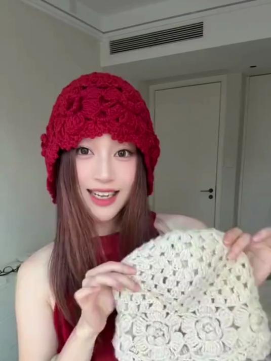 长发短发都能戴，秋冬氛围感拉满的手工针织帽你还没有吗？
