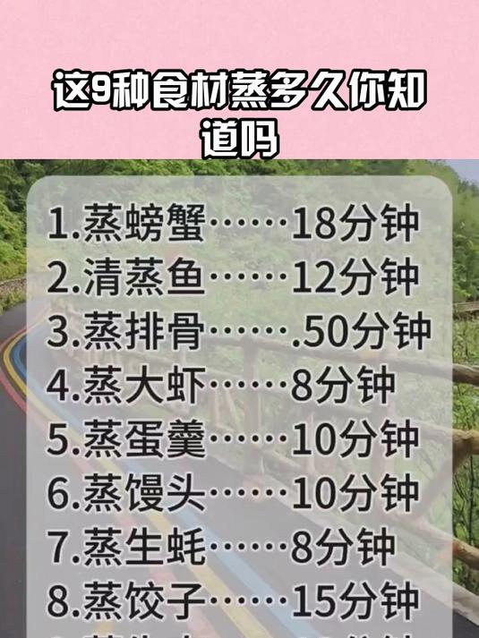 这9种食材蒸多久你知道吗?